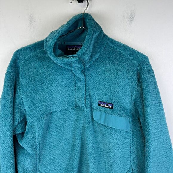 Patagonia Women’s Blue synchilla fleece pullover size large - Picture 2 of 5